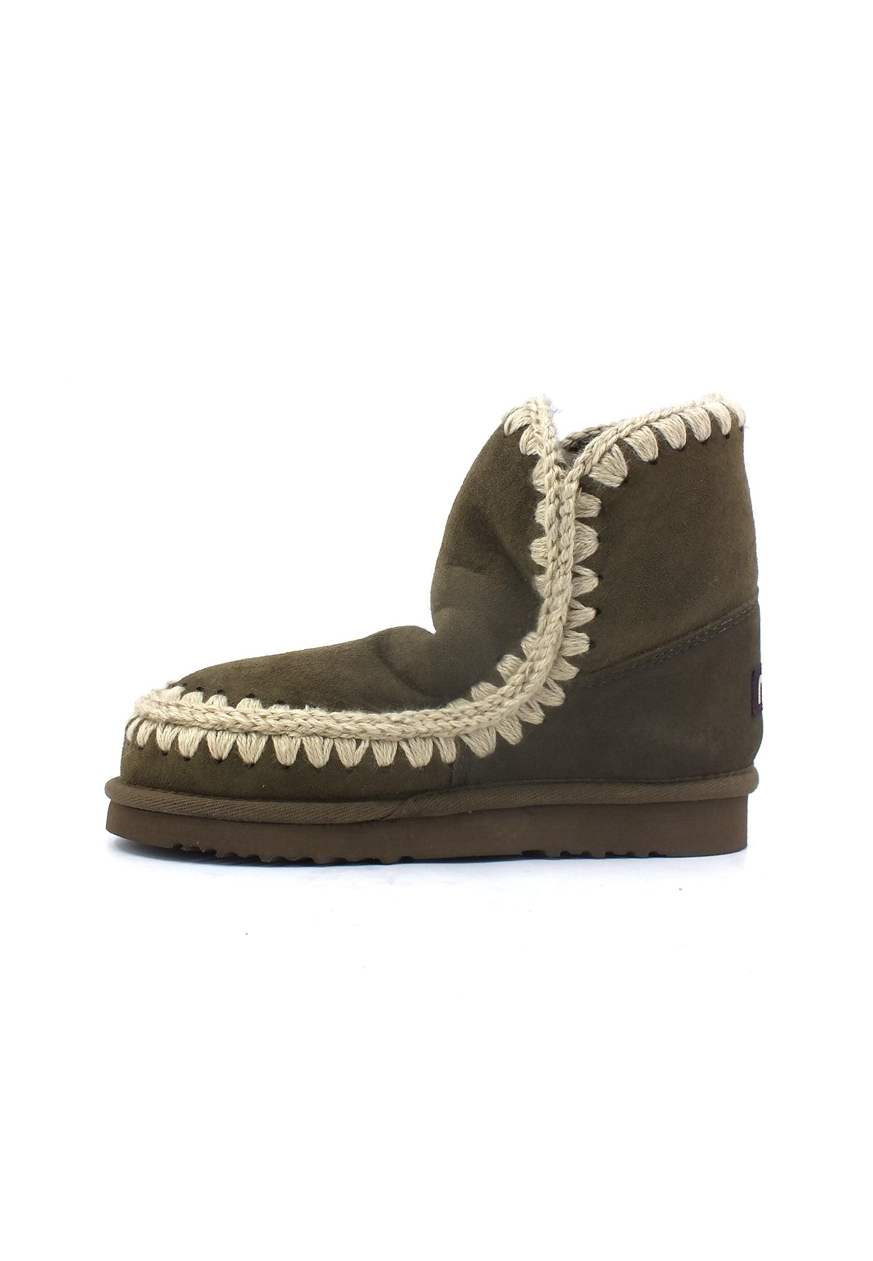 MOU Eskimo Stivaletto Pelo Donna Moos Verde MU.FW101001A - Sandrini Calzature e Abbigliamento