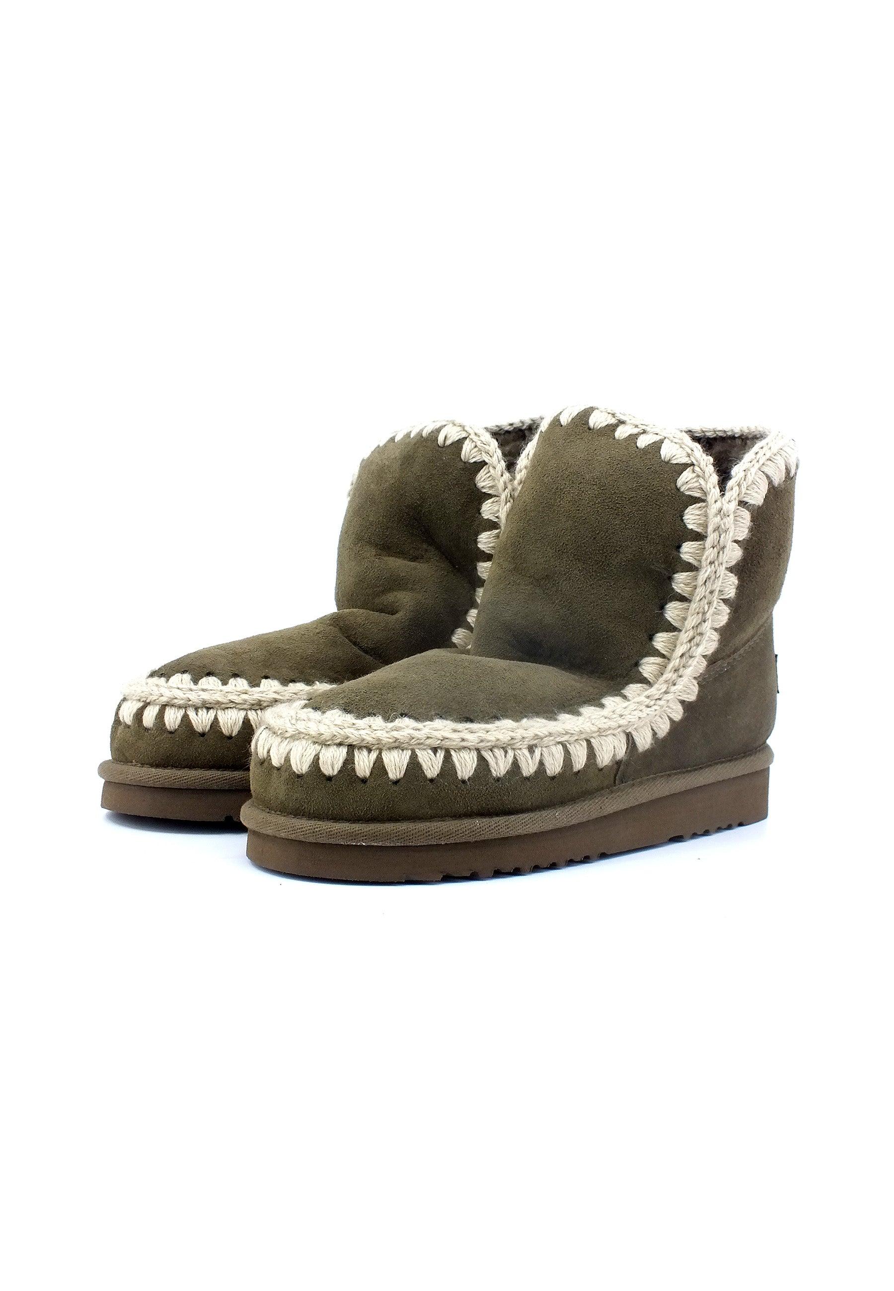MOU Eskimo Stivaletto Pelo Donna Moos Verde MU.FW101001A - Sandrini Calzature e Abbigliamento
