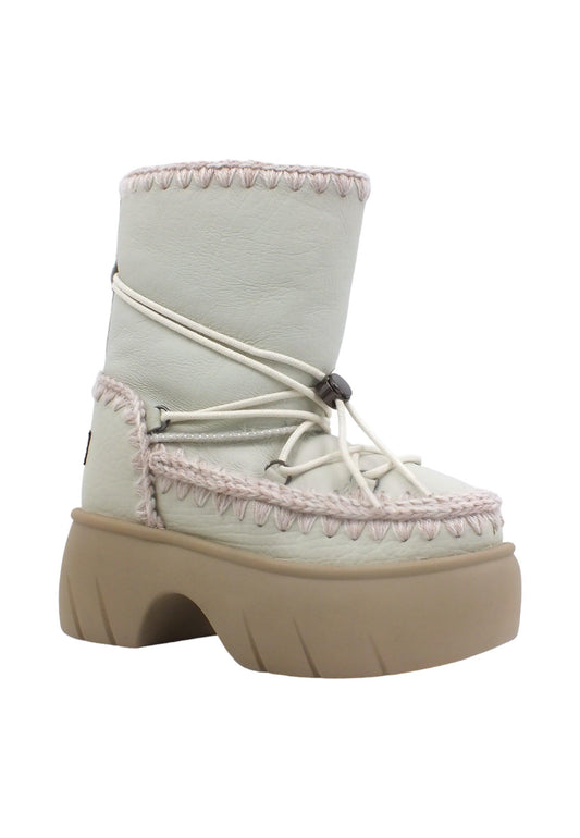 MOU Eskimo Stivaletto Pelo Tacco Donna Nubuk True White MU.FW521001B - Sandrini Calzature e Abbigliamento