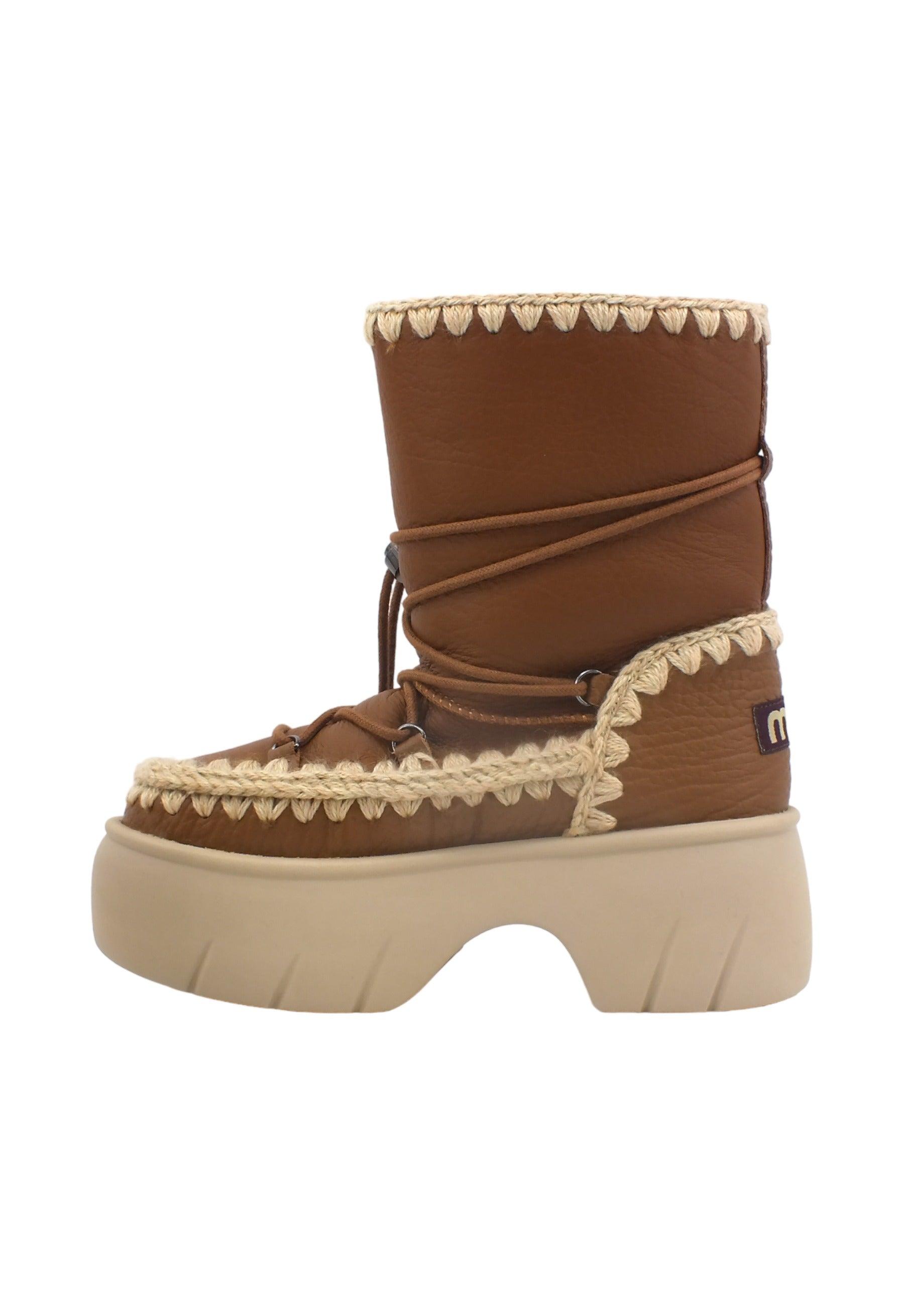 MOU Eskimo Stivaletto Pelo Tacco Nucog Marrone MU.FW521001B - Sandrini Calzature e Abbigliamento
