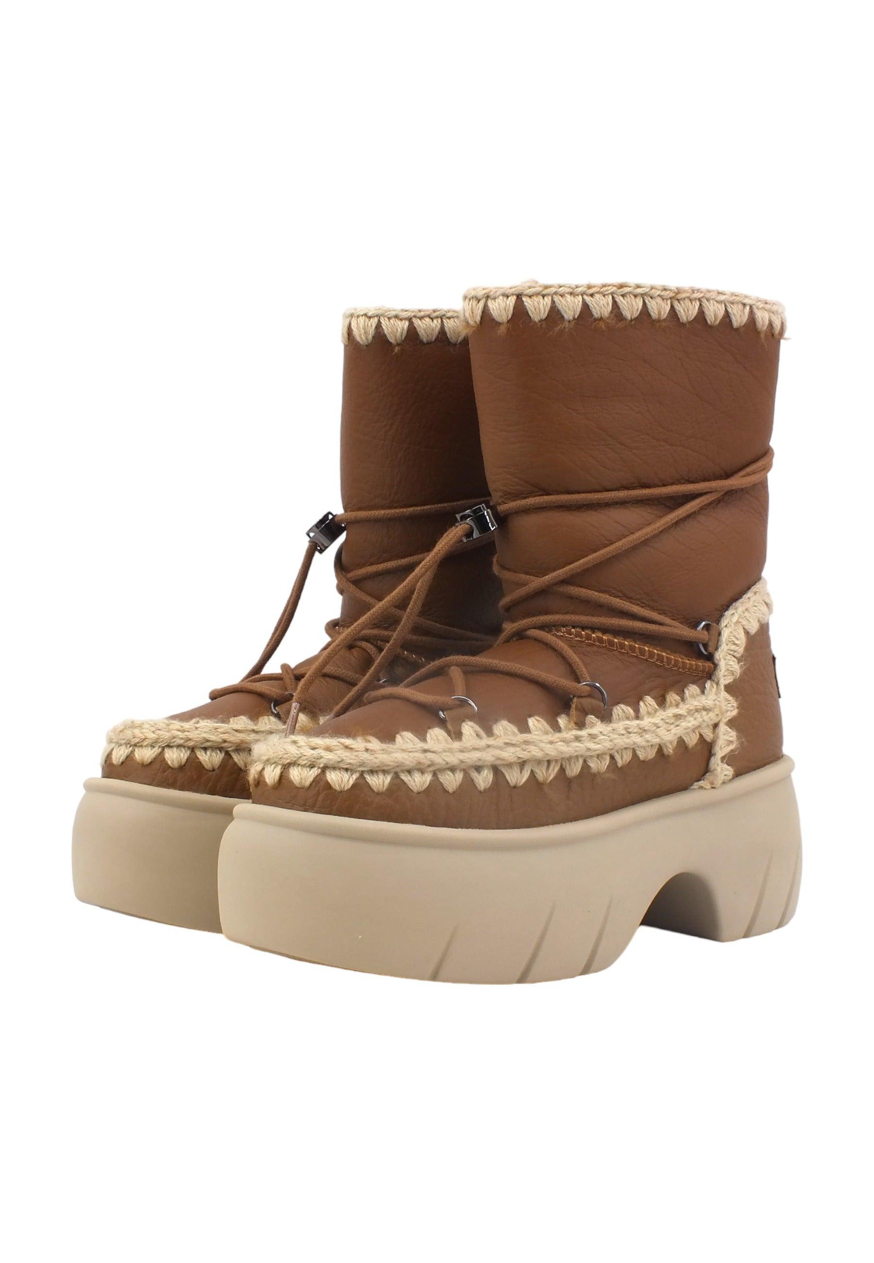 MOU Eskimo Stivaletto Pelo Tacco Nucog Marrone MU.FW521001B - Sandrini Calzature e Abbigliamento
