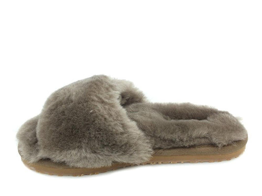MOU Sheepskin Fur Slide Slipper Elephant Grey - Sandrini Calzature e Abbigliamento