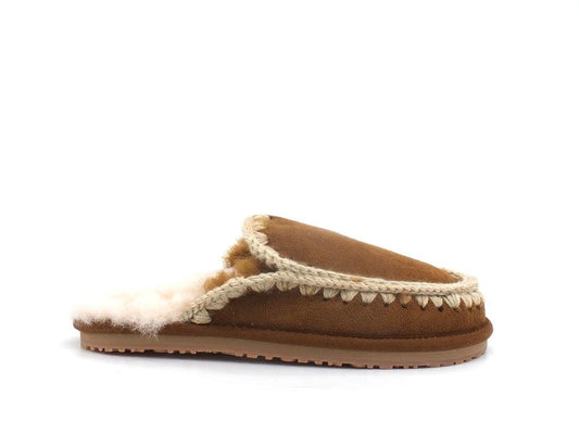 MOU Slipper Full Eskimo Stitch Ciabatta Pelo Cognac MU.FW161007A - Sandrini Calzature e Abbigliamento