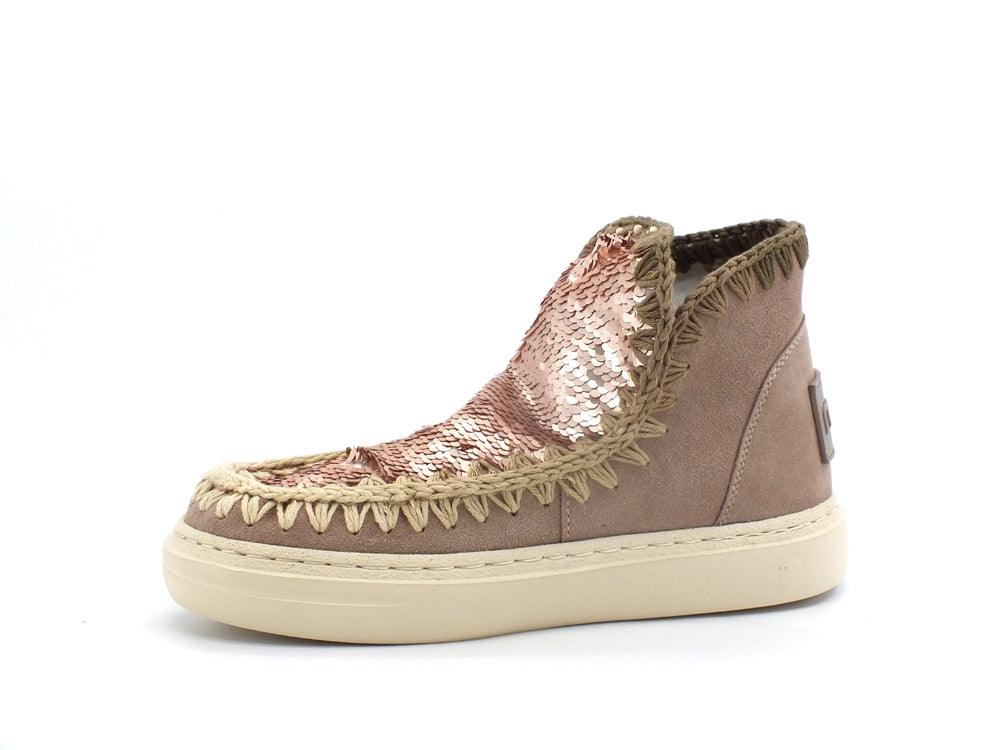 MOU Summer Eskimo Bold Suede Sequins Degraded Stitching Pink Sand MU.SW411002F - Sandrini Calzature e Abbigliamento
