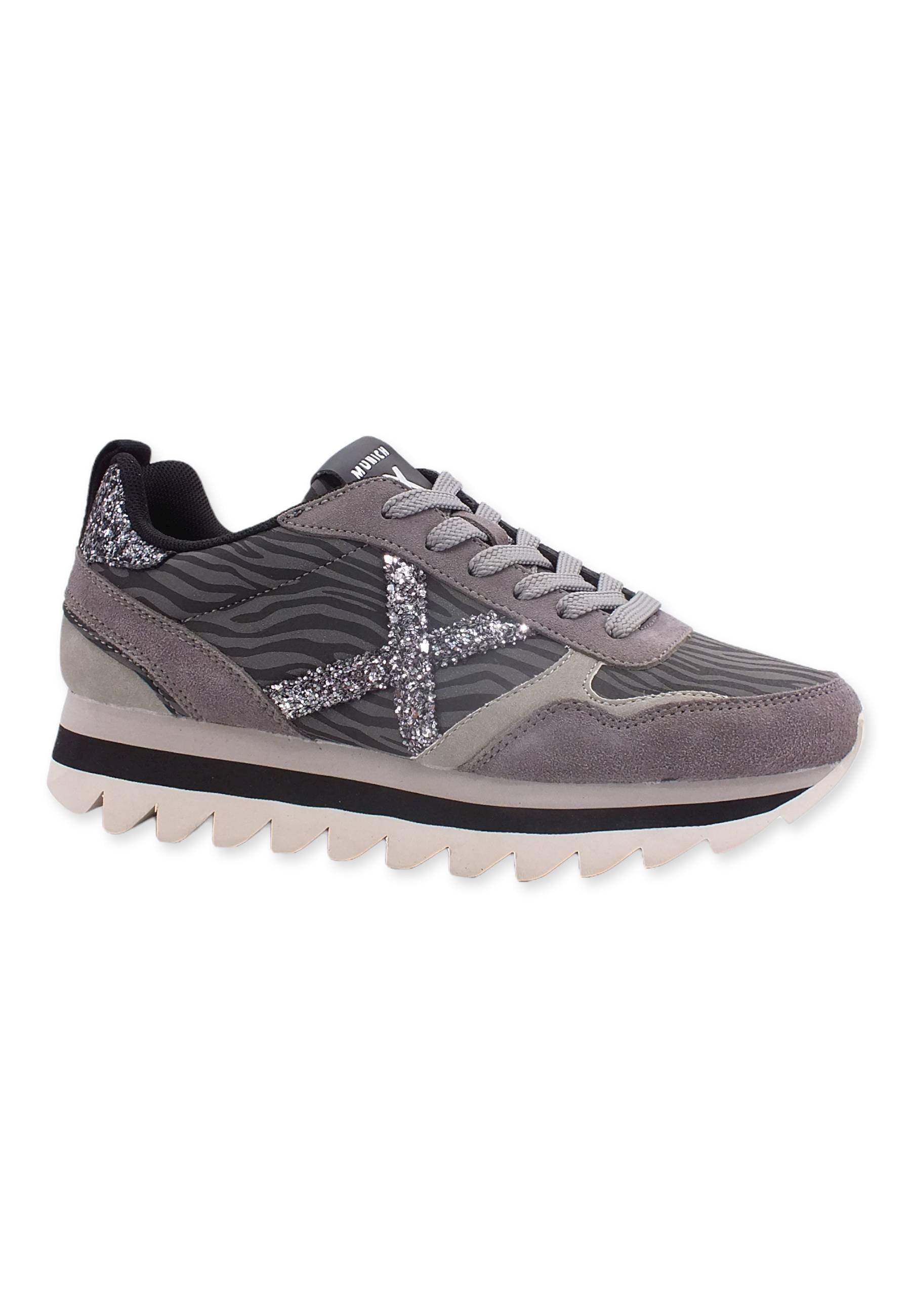 MUNICH Ripple 39 Sneaker Donna Grey Zebra Glitter 8765039 - Sandrini Calzature e Abbigliamento