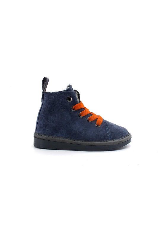 PAN CHIC Ankle Boot Sneaker Pelo Bimbo Dark Blue Burnt Orange P01K1400200006 - Sandrini Calzature e Abbigliamento