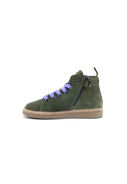PAN CHIC Ankle Boot Sneaker Pelo Bimbo Military Green Urban Violet P01B1400200006 - Sandrini Calzature e Abbigliamento
