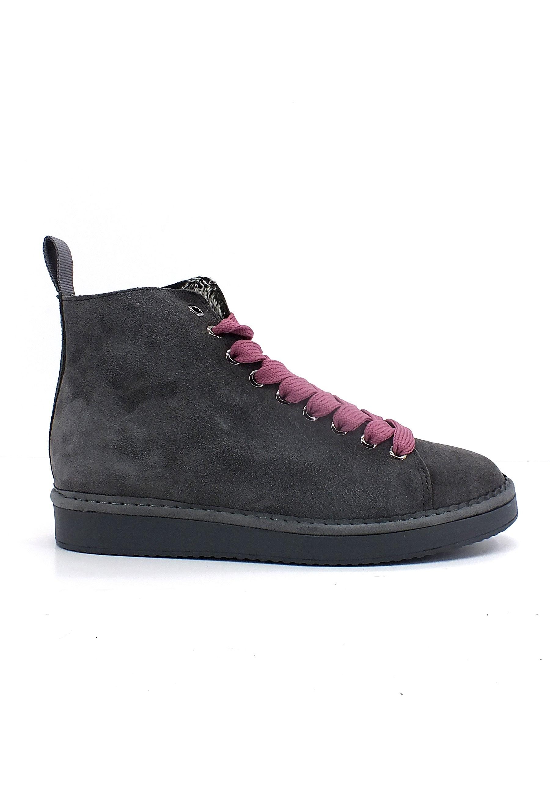 PAN CHIC Ankle Boot Sneaker Pelo Donna Anthracite Brown Rose P01W1400200006 - Sandrini Calzature e Abbigliamento