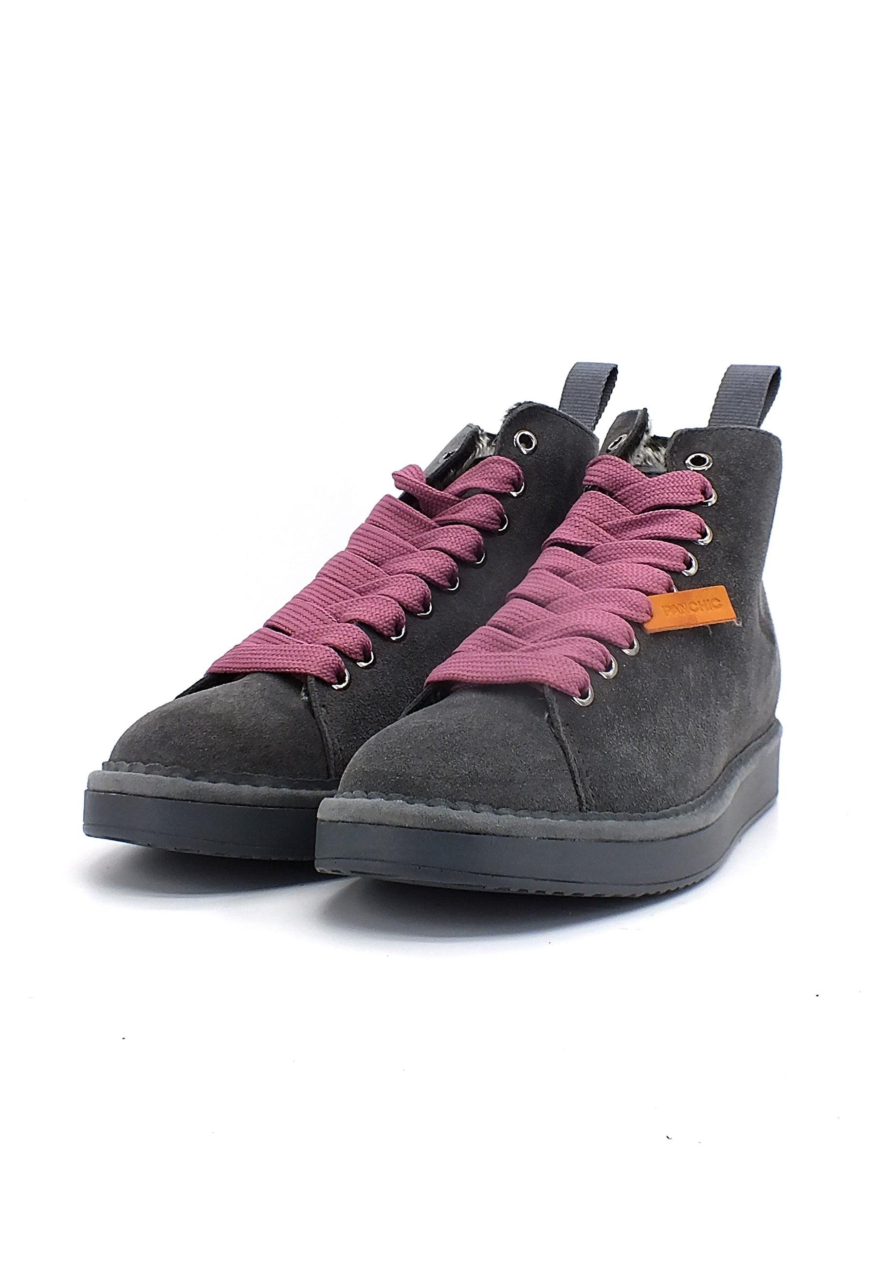 PAN CHIC Ankle Boot Sneaker Pelo Donna Anthracite Brown Rose P01W1400200006 - Sandrini Calzature e Abbigliamento