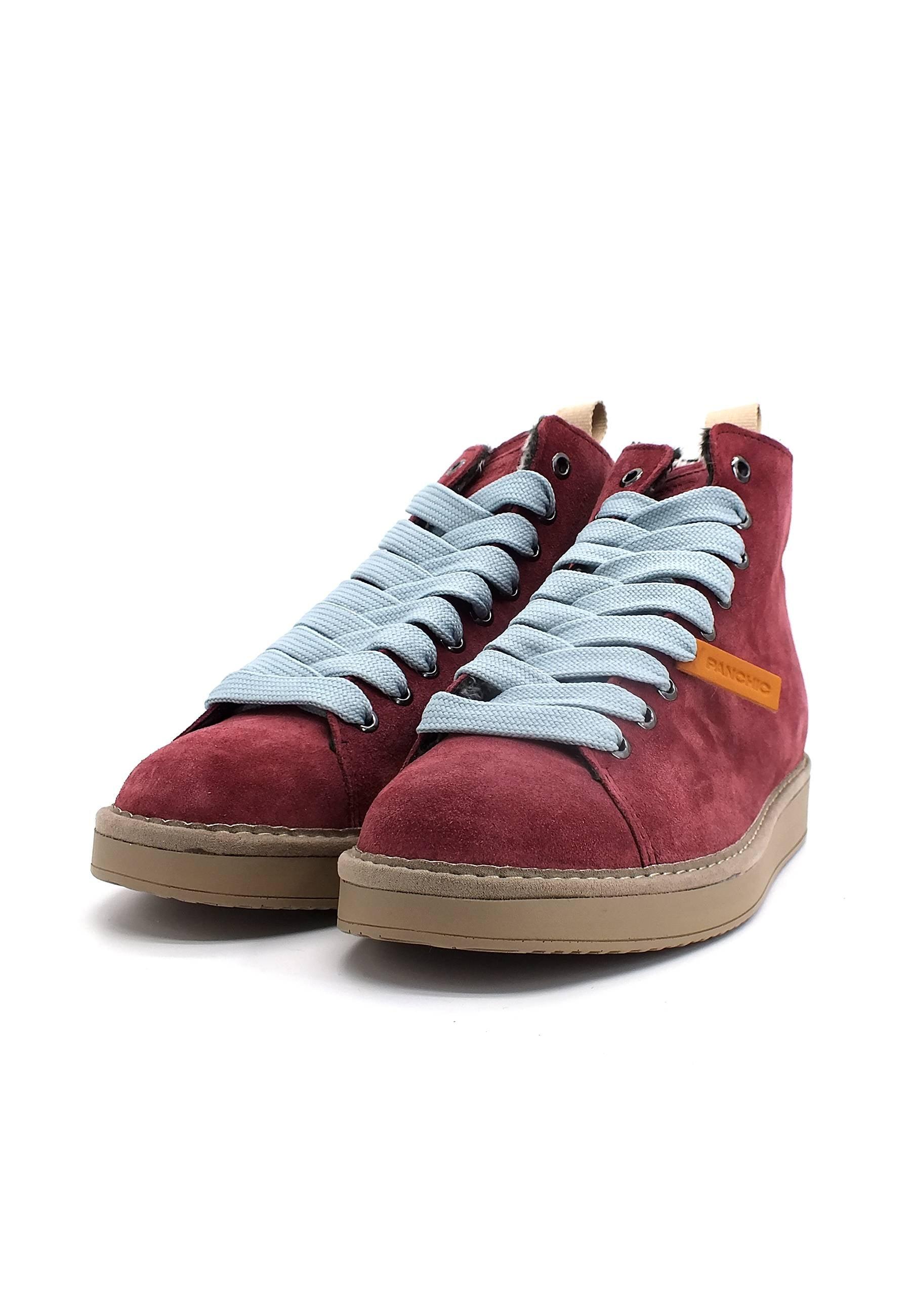 PAN CHIC Ankle Boot Sneaker Pelo Donna Burgundy Azure P01W1400200006 - Sandrini Calzature e Abbigliamento