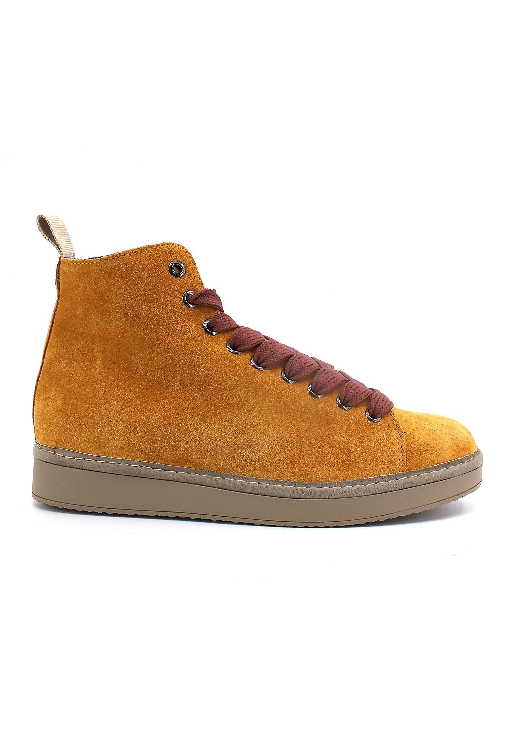 PAN CHIC Ankle Boot Sneaker Pelo Donna Curry Brown Rosewood P01W1400200006 - Sandrini Calzature e Abbigliamento