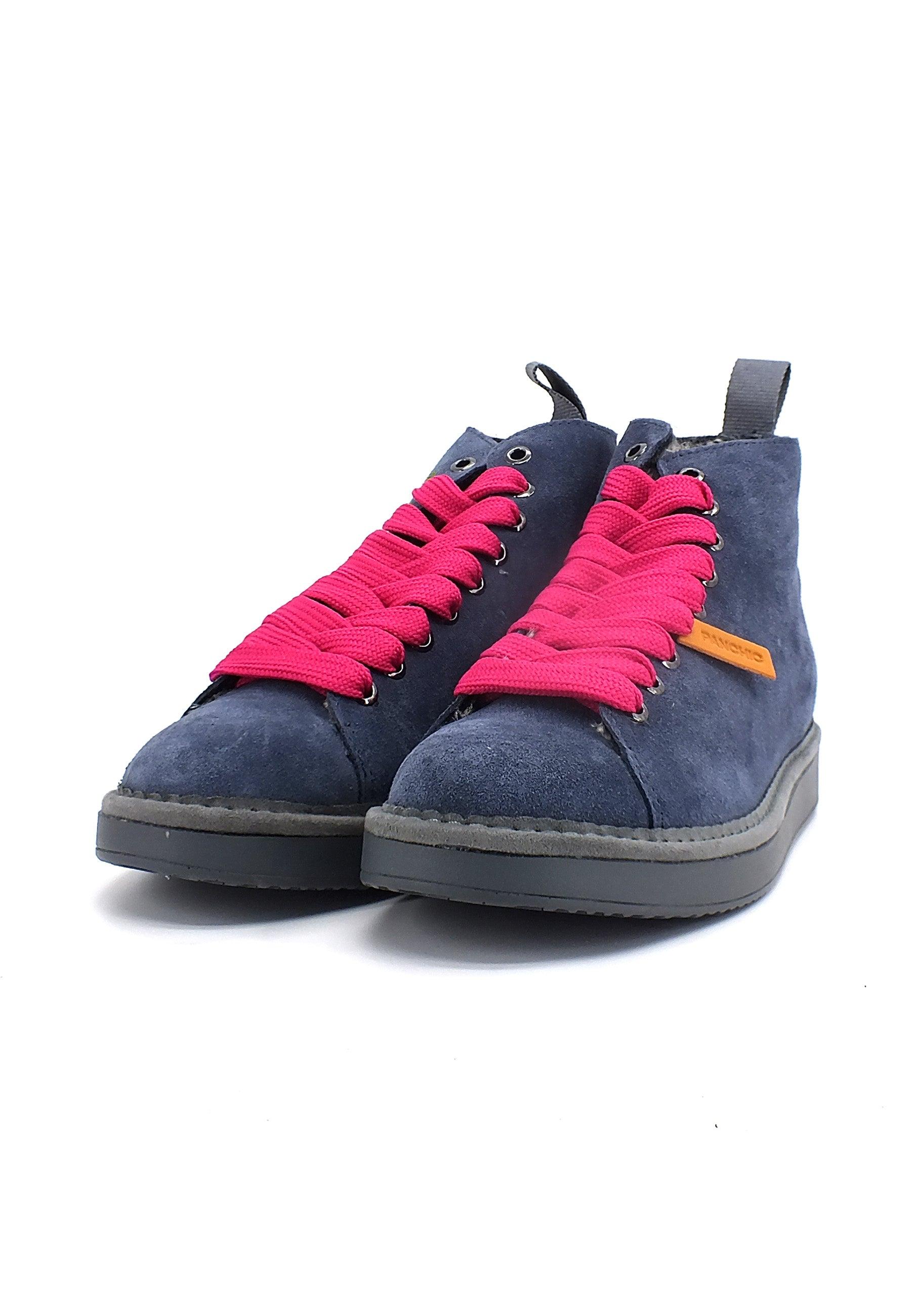 PAN CHIC Ankle Boot Sneaker Pelo Donna Dark Blue Fuchsia P01W1400200006 - Sandrini Calzature e Abbigliamento