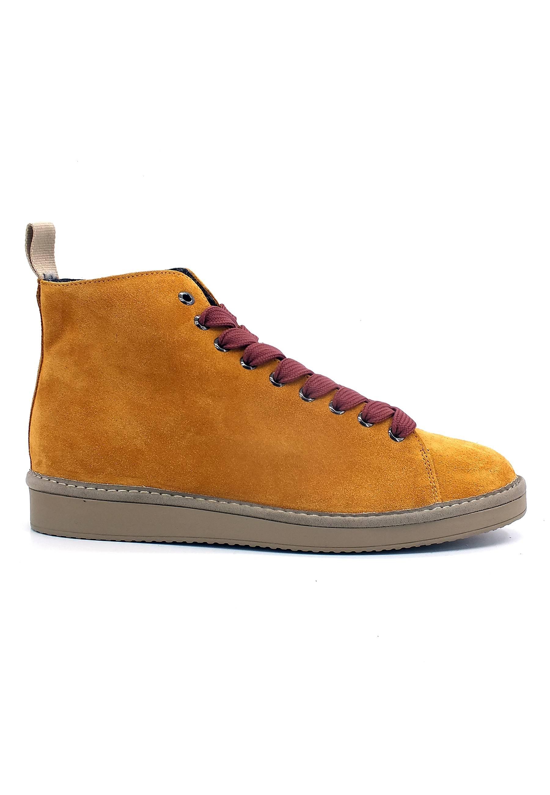 PAN CHIC Ankle Boot Sneaker Pelo Uomo Curry Brown Cognac P01M1400200006 - Sandrini Calzature e Abbigliamento