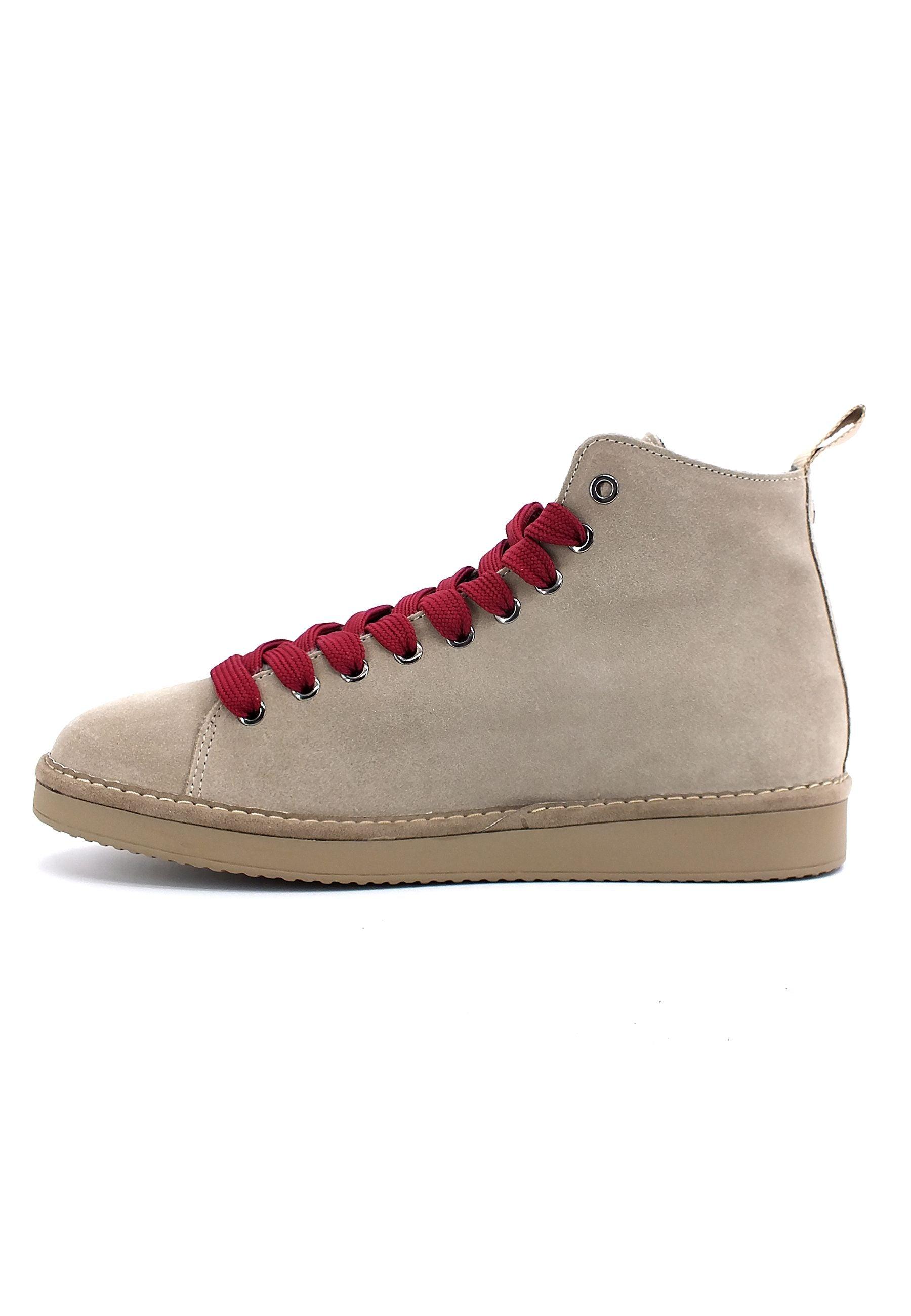 PAN CHIC Ankle Boot Sneaker Pelo Uomo Dove Grey Biking Red P01M1400200006 - Sandrini Calzature e Abbigliamento