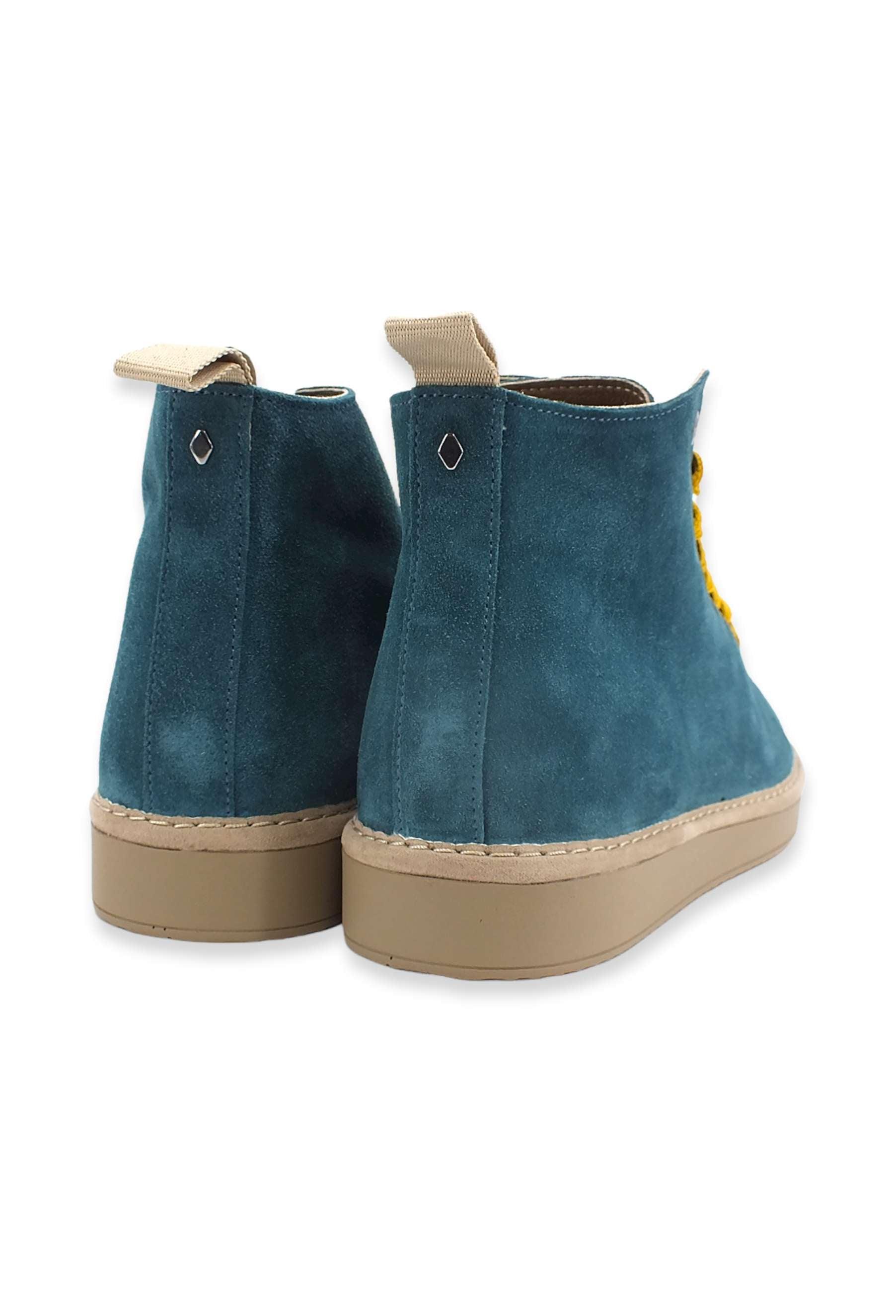 PAN CHIC Ankle Boot Sneaker Uomo Blu Petrol Yellow P01M1400200005 - Sandrini Calzature e Abbigliamento