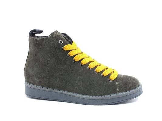 PAN CHIC Ankle Boot Suede Sneaker Pelo Khaki Yellow P01M1400200006 - Sandrini Calzature e Abbigliamento
