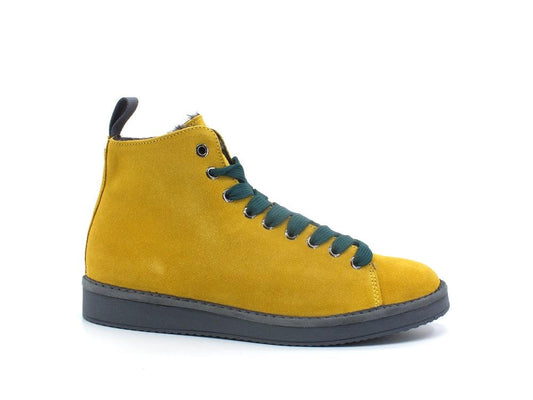PAN CHIC Ankle Boot Suede Sneaker Pelo Yellow Petrol P01M1400200006 - Sandrini Calzature e Abbigliamento