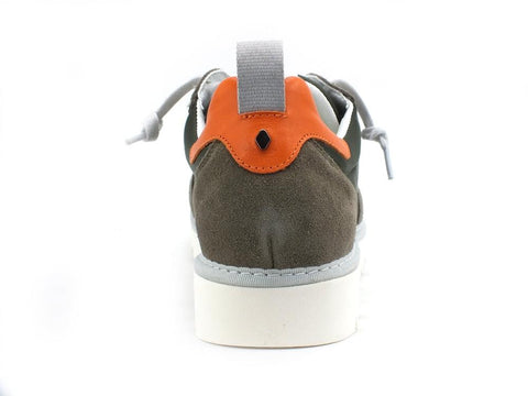 PAN CHIC Low Cut Sneaker Uomo Pelle Nylon Military Green Sage Orange P05M18021TS2 - Sandrini Calzature e Abbigliamento