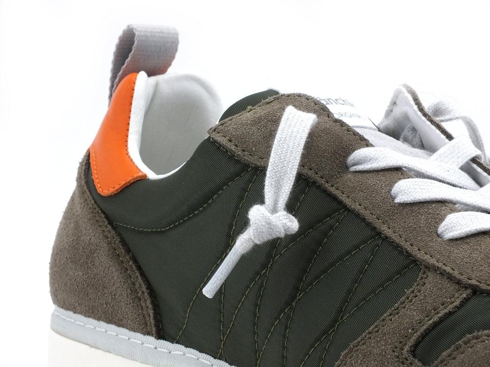 PAN CHIC Low Cut Sneaker Uomo Pelle Nylon Military Green Sage Orange P05M18021TS2 - Sandrini Calzature e Abbigliamento