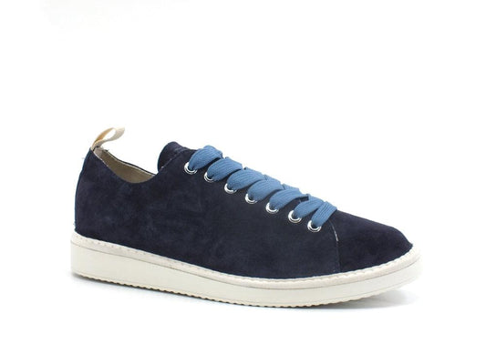 PAN CHIC Sneaker Pelle Suede Lace - Up Graphic Blue Denim P01M1400100209 - Sandrini Calzature e Abbigliamento