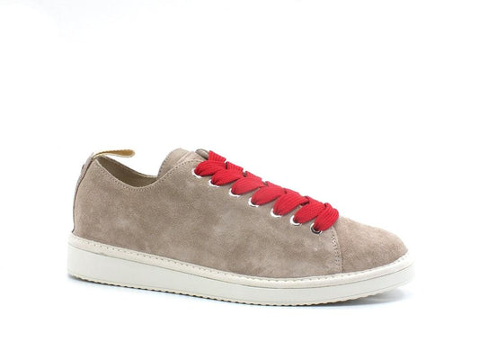 PAN CHIC Sneaker Pelle Suede Lace - Up Taupe Red P01M1400100209 - Sandrini Calzature e Abbigliamento
