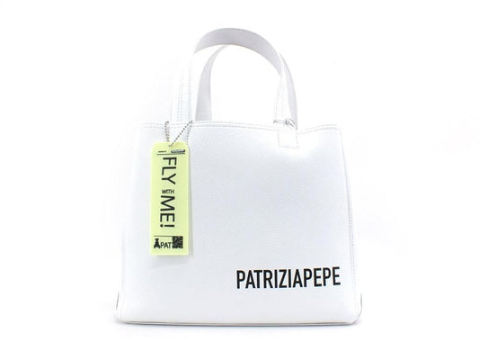 PATRIZIA PEPE Borsa Tote Pelle Fly Me Bianco White 2VA060-A4U8 - Sandrini Calzature e Abbigliamento