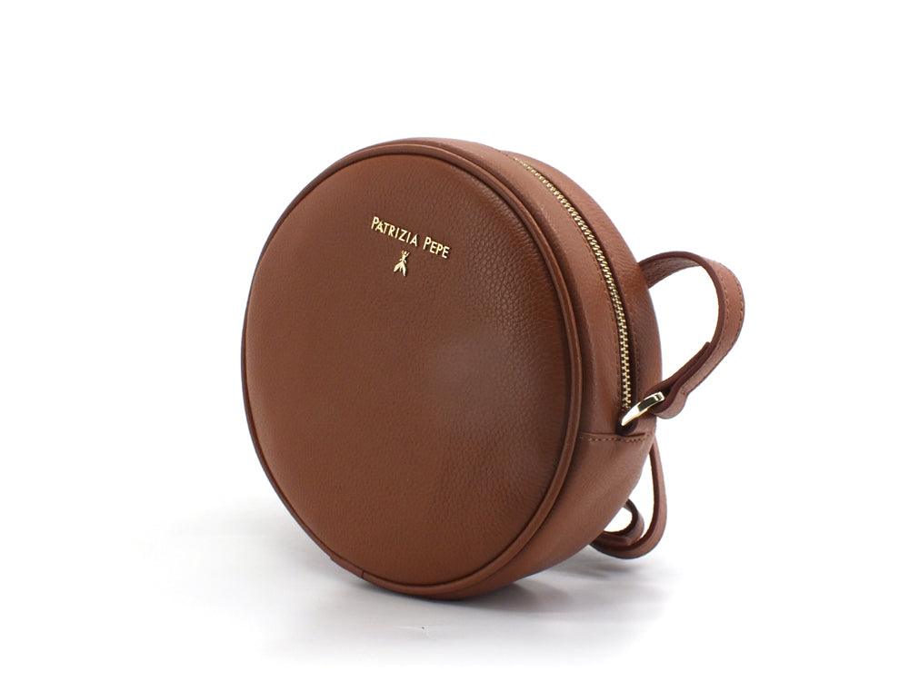 PATRIZIA PEPE Borsa Tracolla Crossbody Logo Soft Brown Marrone CB0198L001-B734 - Sandrini Calzature e Abbigliamento