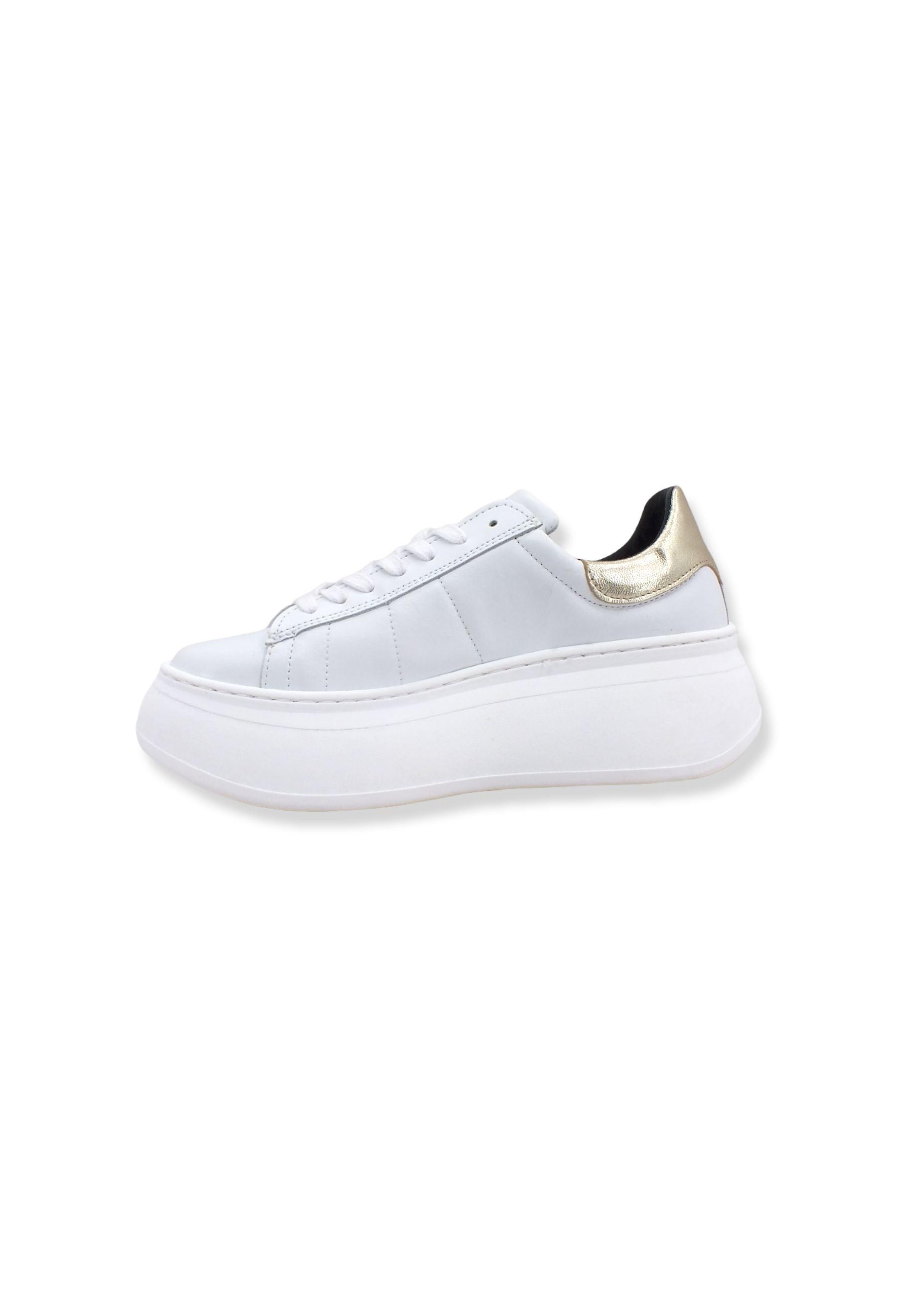 PATRIZIA PEPE Sneaker Donna Leather White Gold 8Z0064-L011 - Sandrini Calzature e Abbigliamento