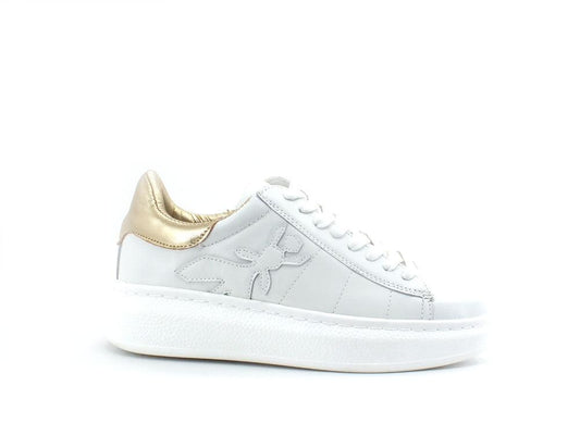 PATRIZIA PEPE Sneaker Logo Ape White Gold CZ9708L011-F1WS - Sandrini Calzature e Abbigliamento