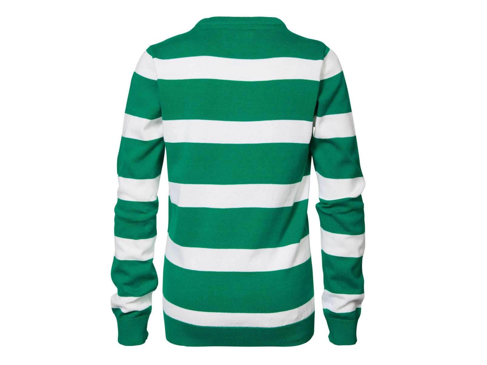PETROL Maglia Girocollo Righe Bianco Verde M-1000-KWR275 - Sandrini Calzature e Abbigliamento