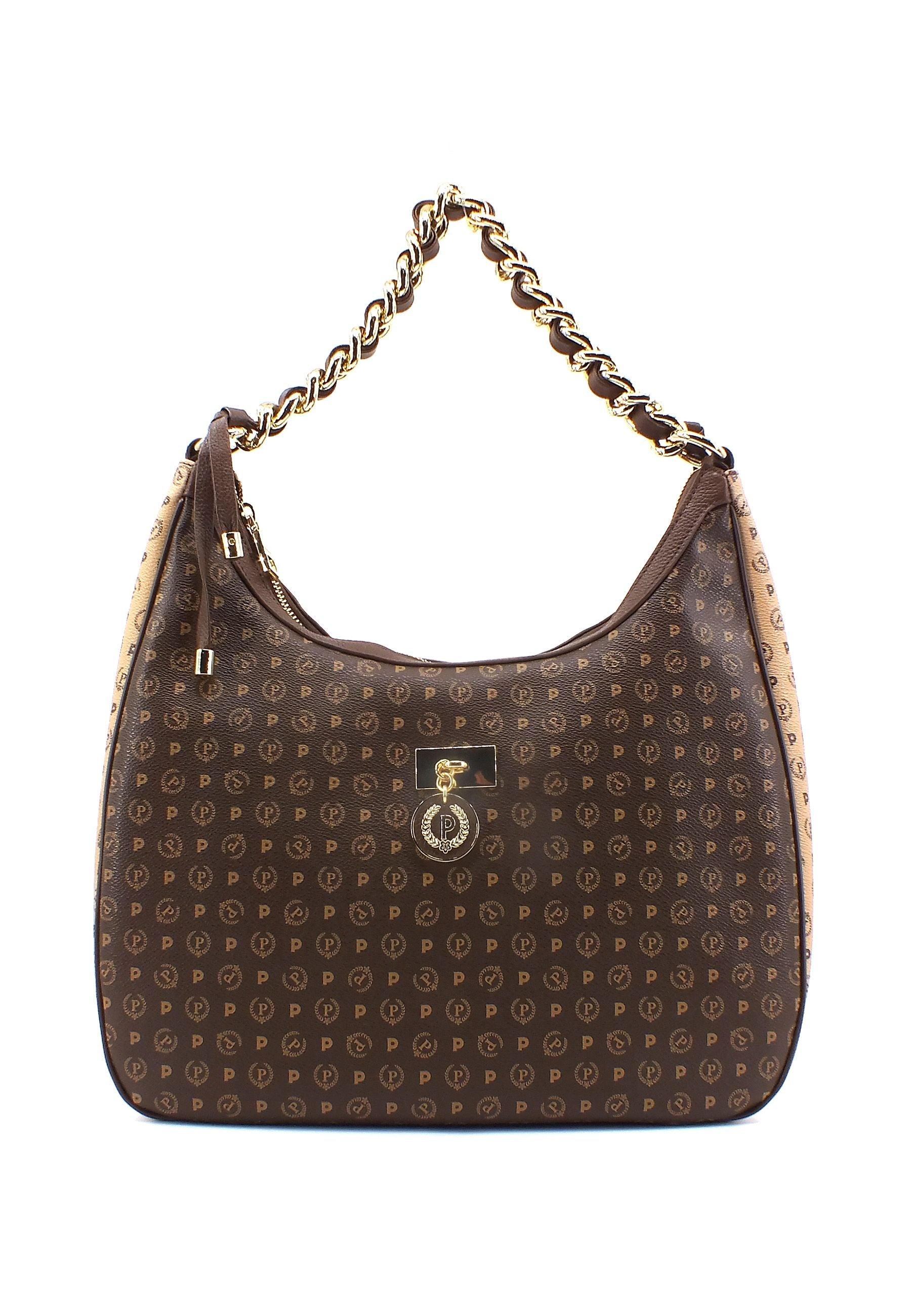 POLLINI Borsa Hobo Crema Marrone TE8519PP0HQ5330A - Sandrini Calzature e Abbigliamento