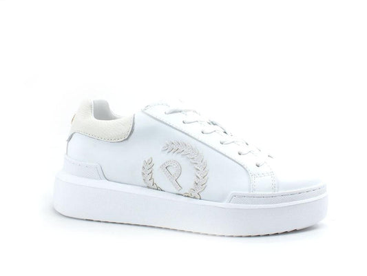 POLLINI Sneaker Platform Logo Glitter Bianco SA15014G0EXE110A - Sandrini Calzature e Abbigliamento