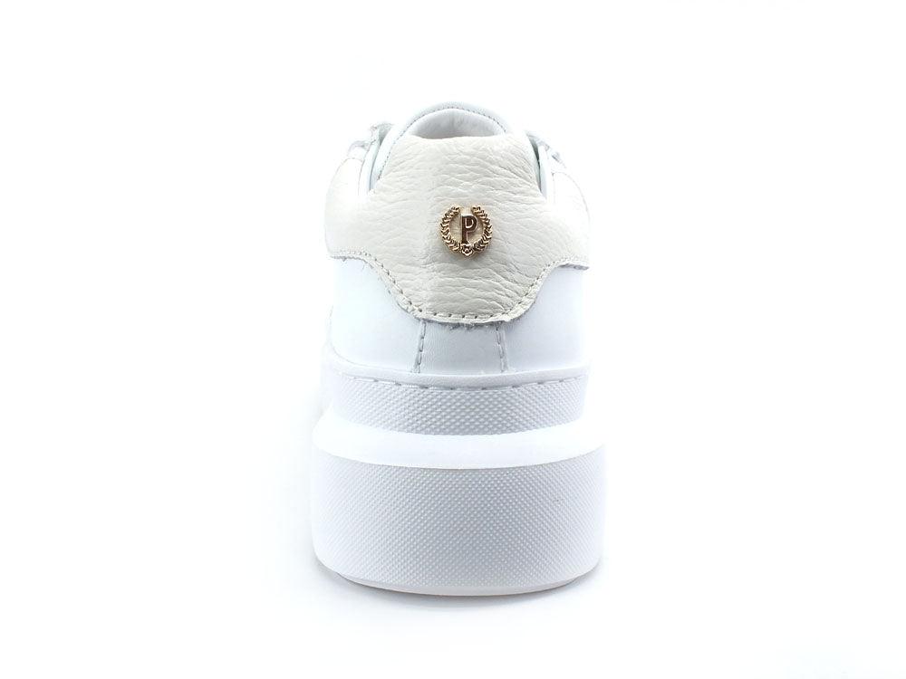 POLLINI Sneaker Platform Logo Glitter Bianco SA15014G0EXE110A - Sandrini Calzature e Abbigliamento