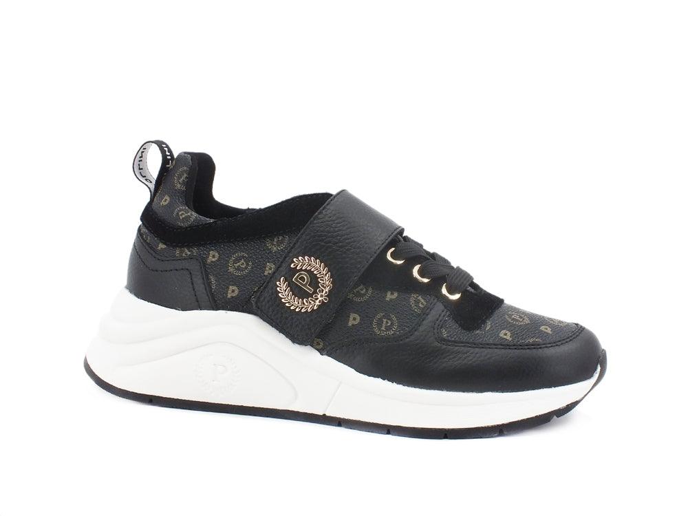 POLLINI Sneaker Running Strap Loghi Nero TA15145G0DQ1100A - Sandrini Calzature e Abbigliamento