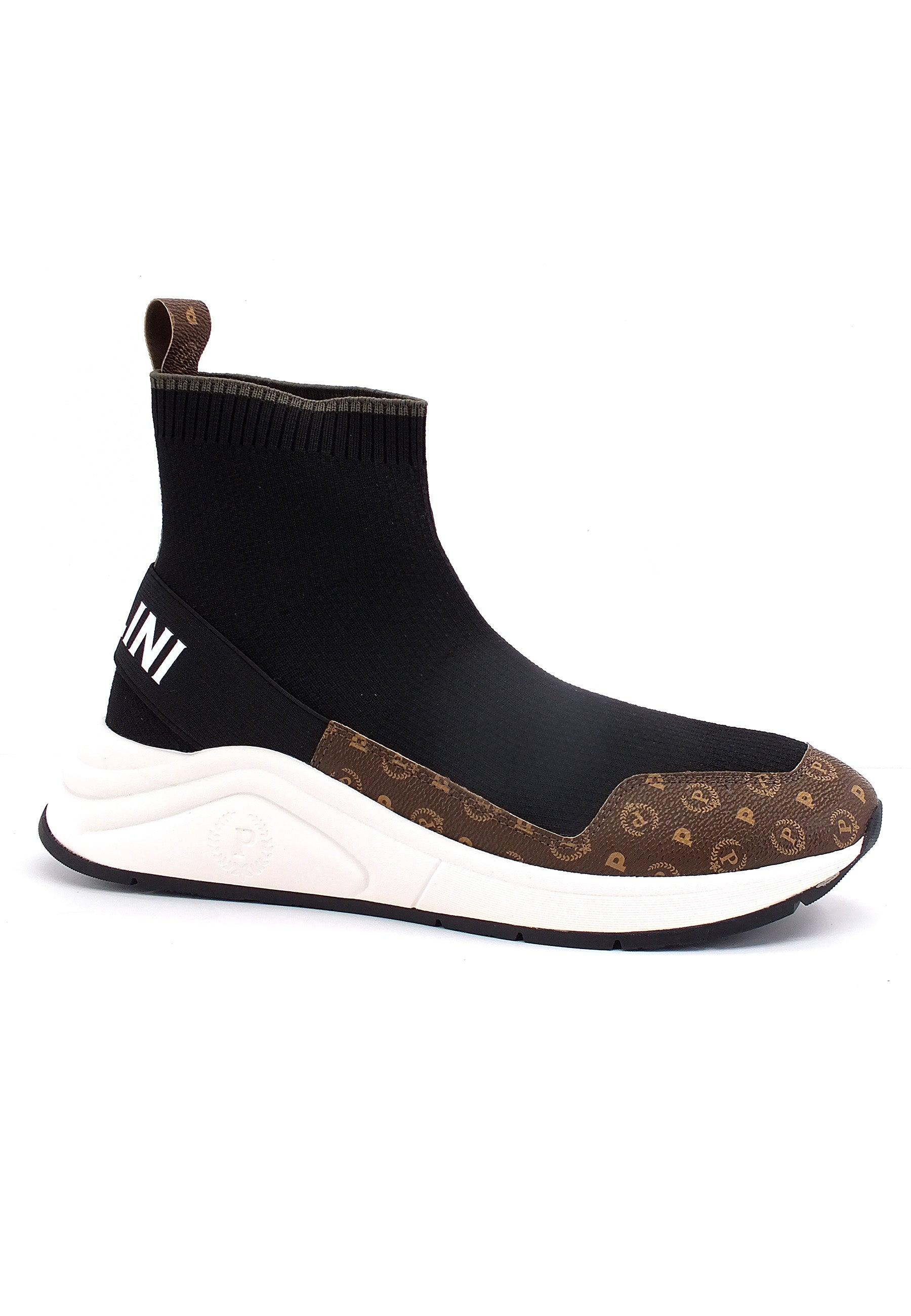 POLLINI Sneaker Sock Loghi Donna Marrone Nero TA15125G0DQ1030A - Sandrini Calzature e Abbigliamento