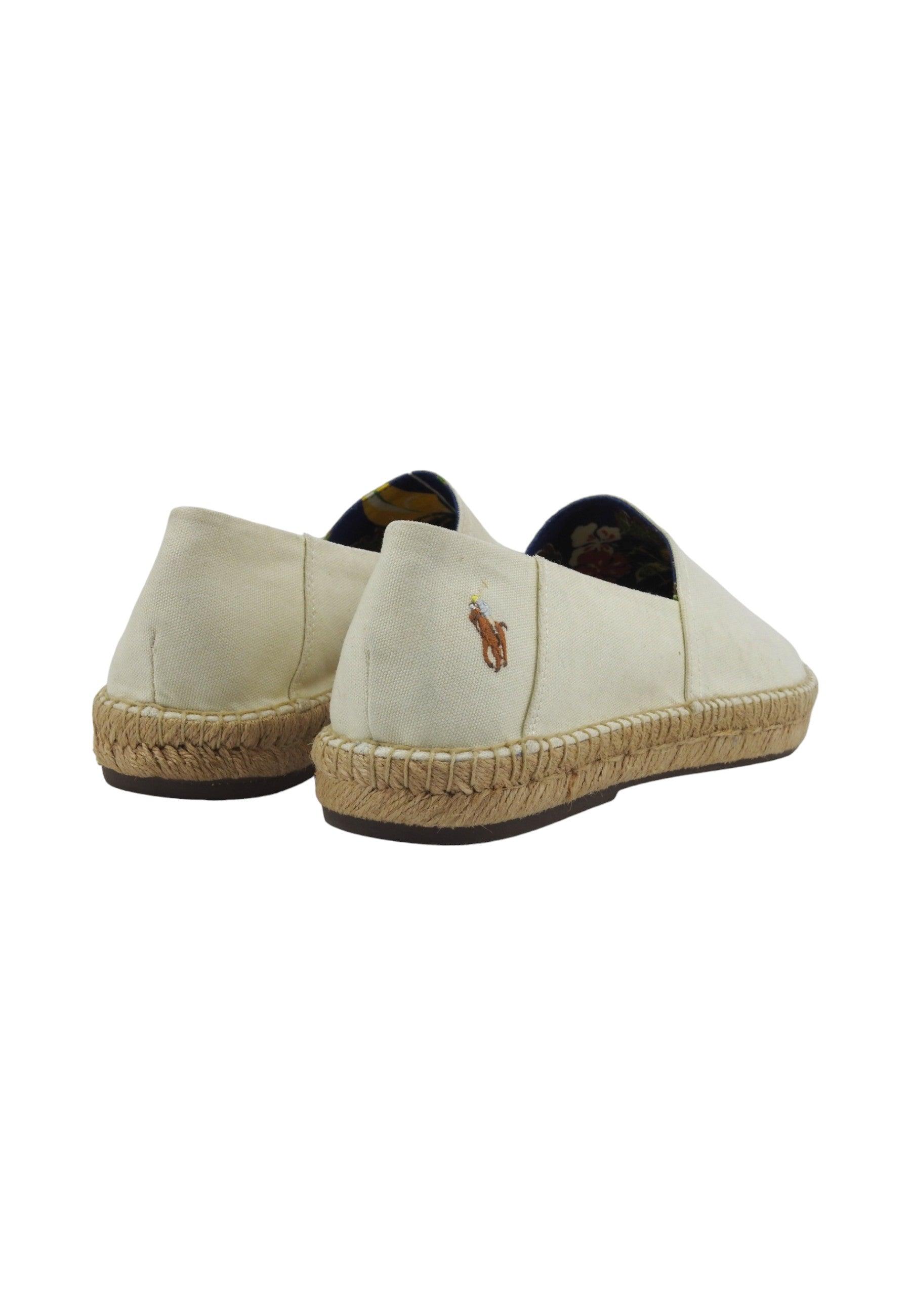 POLO RALPH LAUREN Cevio Espadrillas Uomo Parchment Bianco 803932163002 - Sandrini Calzature e Abbigliamento