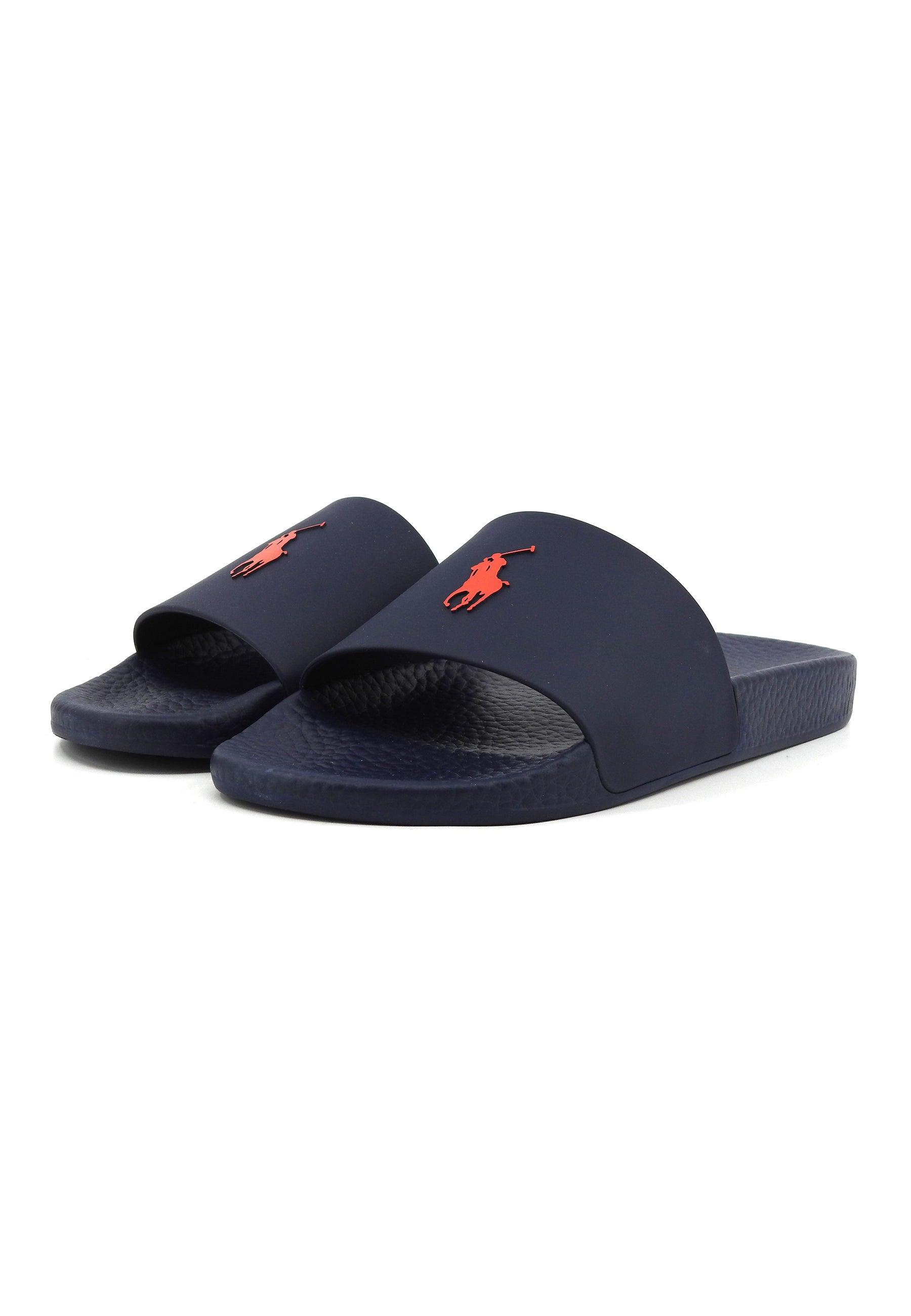 POLO RALPH LAUREN Ciabatta Uomo Navy Red 809852071002 - Sandrini Calzature e Abbigliamento