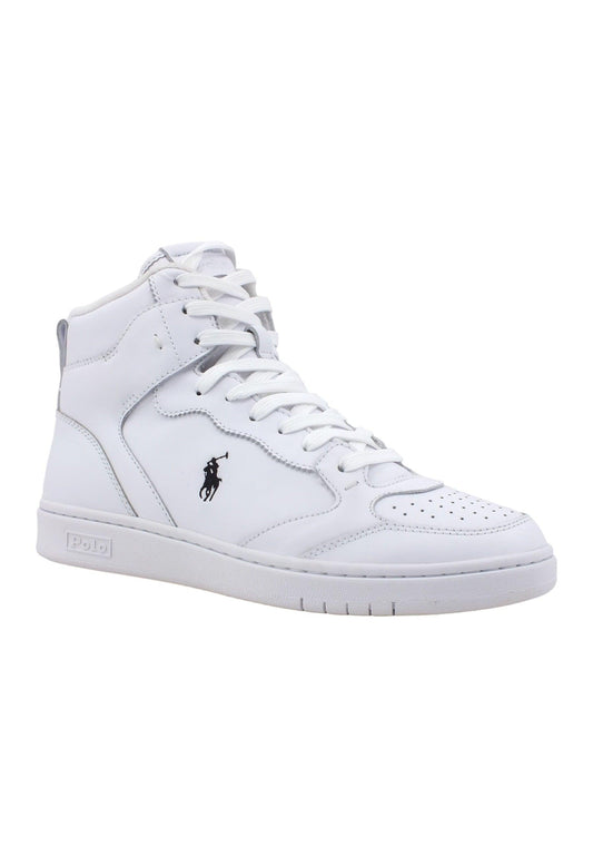 POLO RALPH LAUREN Sneaker Basket Hi Sneaker Uomo White Black 809877680001 - Sandrini Calzature e Abbigliamento