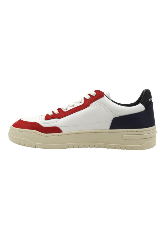 POLO RALPH LAUREN Sneaker Basket Uomo White Red Navy 809931902005 - Sandrini Calzature e Abbigliamento