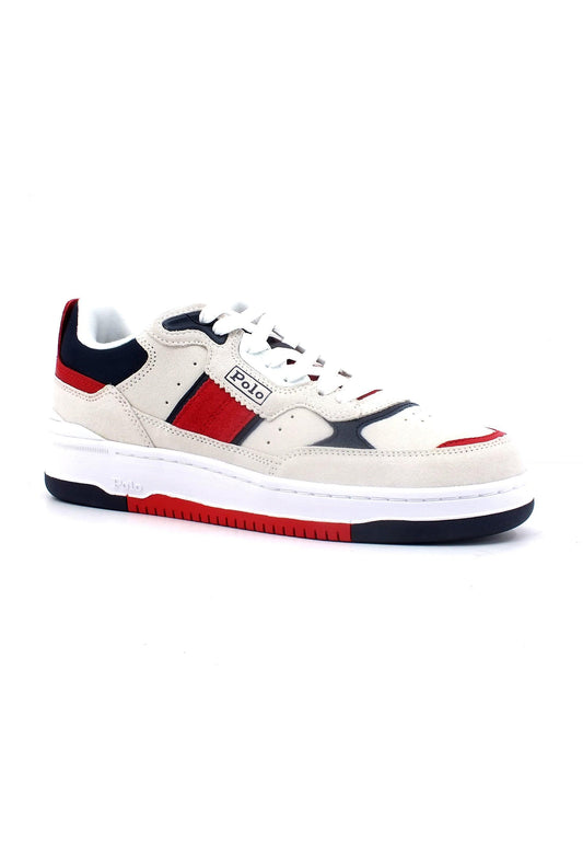 POLO RALPH LAUREN Sneaker Uomo Bianco Navy Red 809913399003 - Sandrini Calzature e Abbigliamento