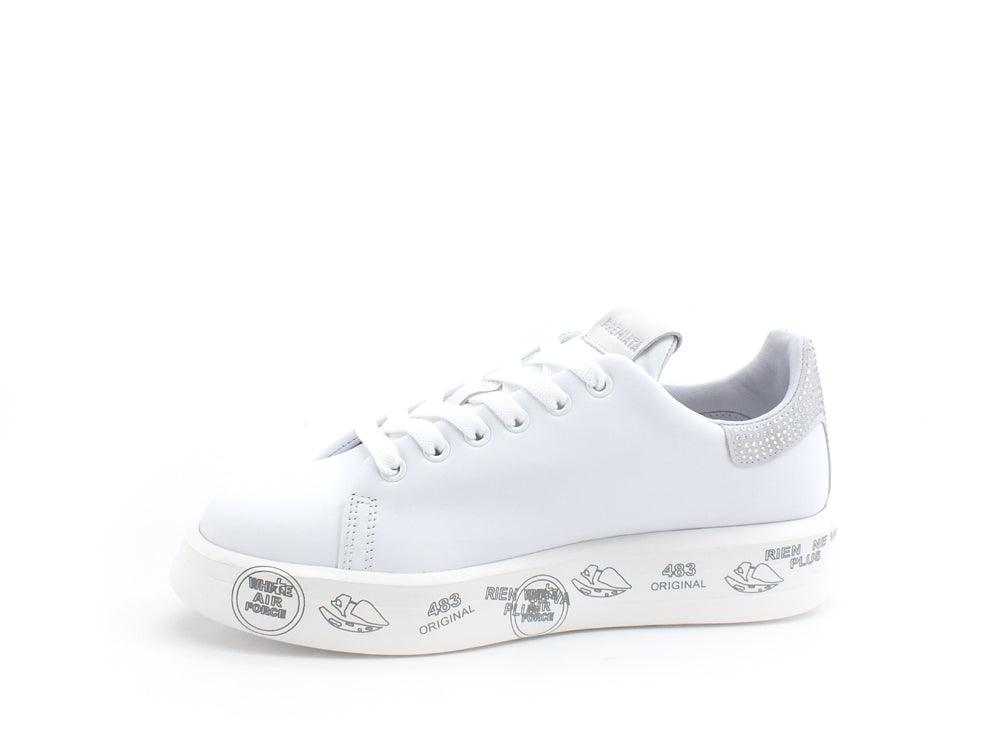 PREMIATA Belle Sneaker Pelle Retro Strass White BELLE5717 - Sandrini Calzature e Abbigliamento