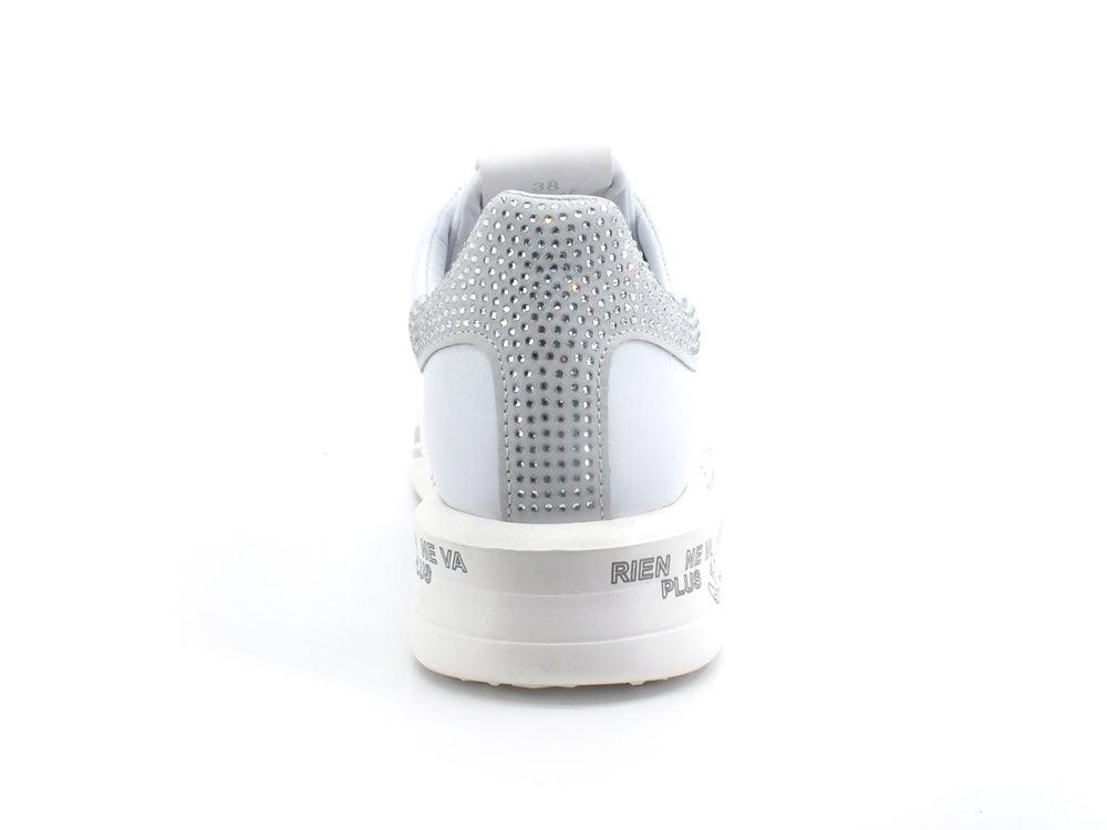 PREMIATA Belle Sneaker Pelle Retro Strass White BELLE5717 - Sandrini Calzature e Abbigliamento