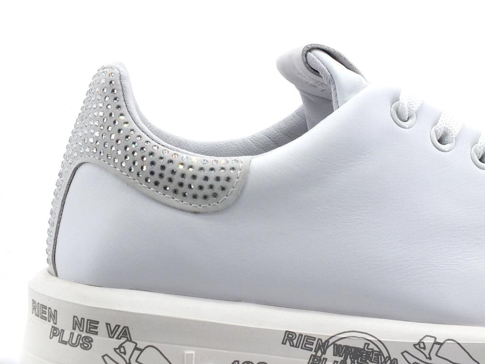 PREMIATA Belle Sneaker Pelle Retro Strass White BELLE5717 - Sandrini Calzature e Abbigliamento