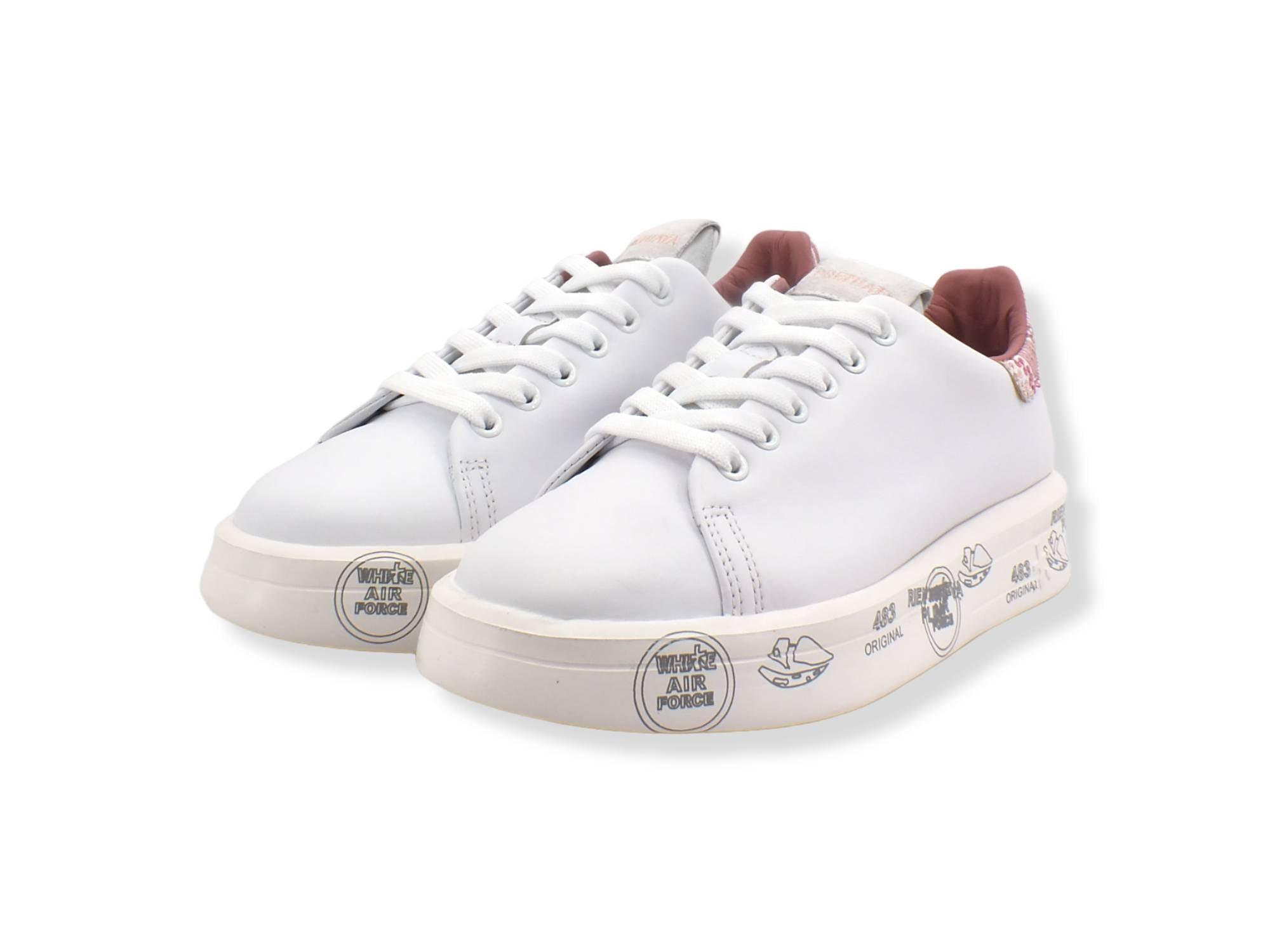 PREMIATA Platform Retro Paillettes Sneaker Donna White Rose BELLE5721 - Sandrini Calzature e Abbigliamento