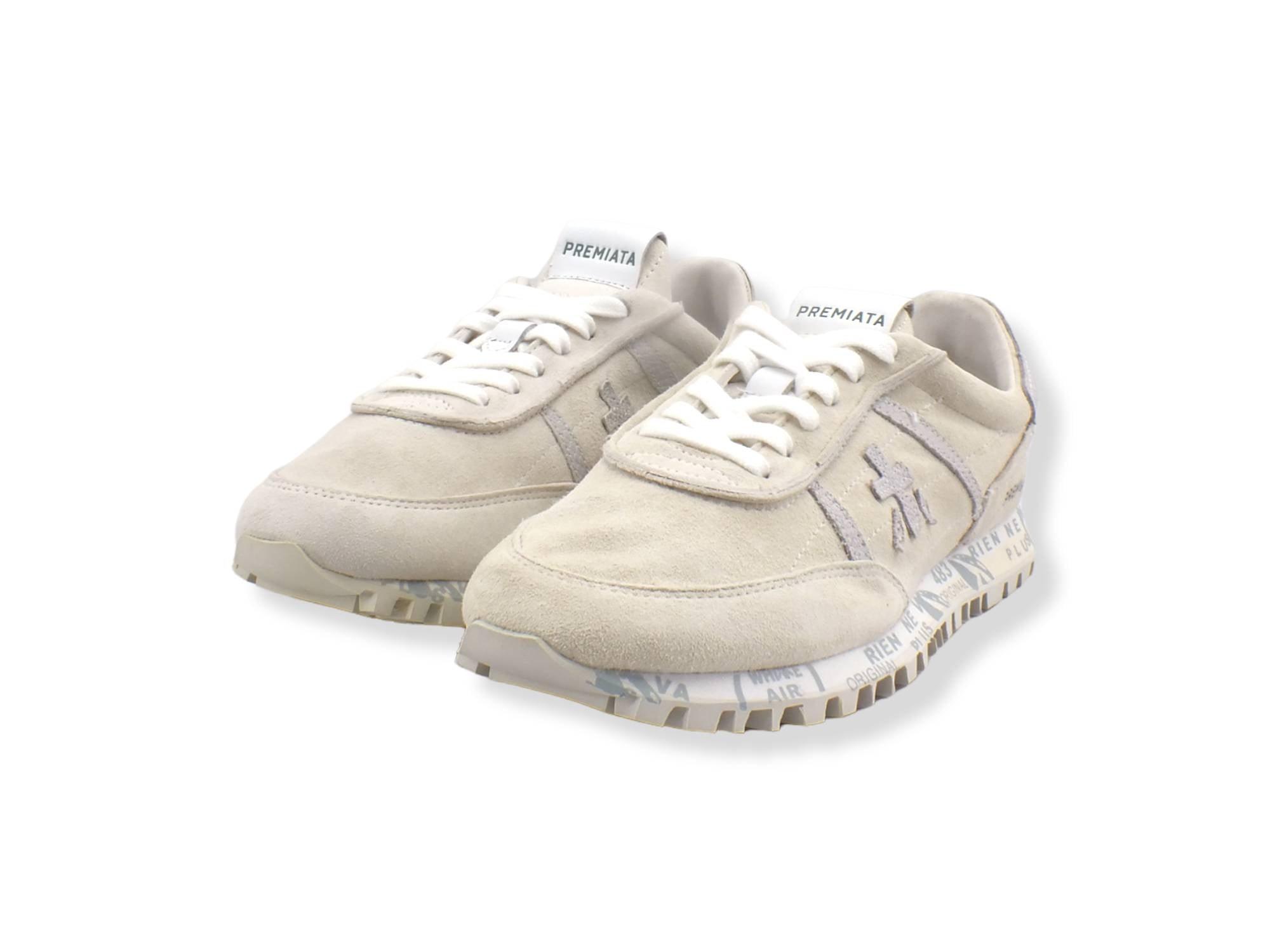 PREMIATA Sean Sneaker Suede Donna White Cream Beige SEAND5638 - Sandrini Calzature e Abbigliamento