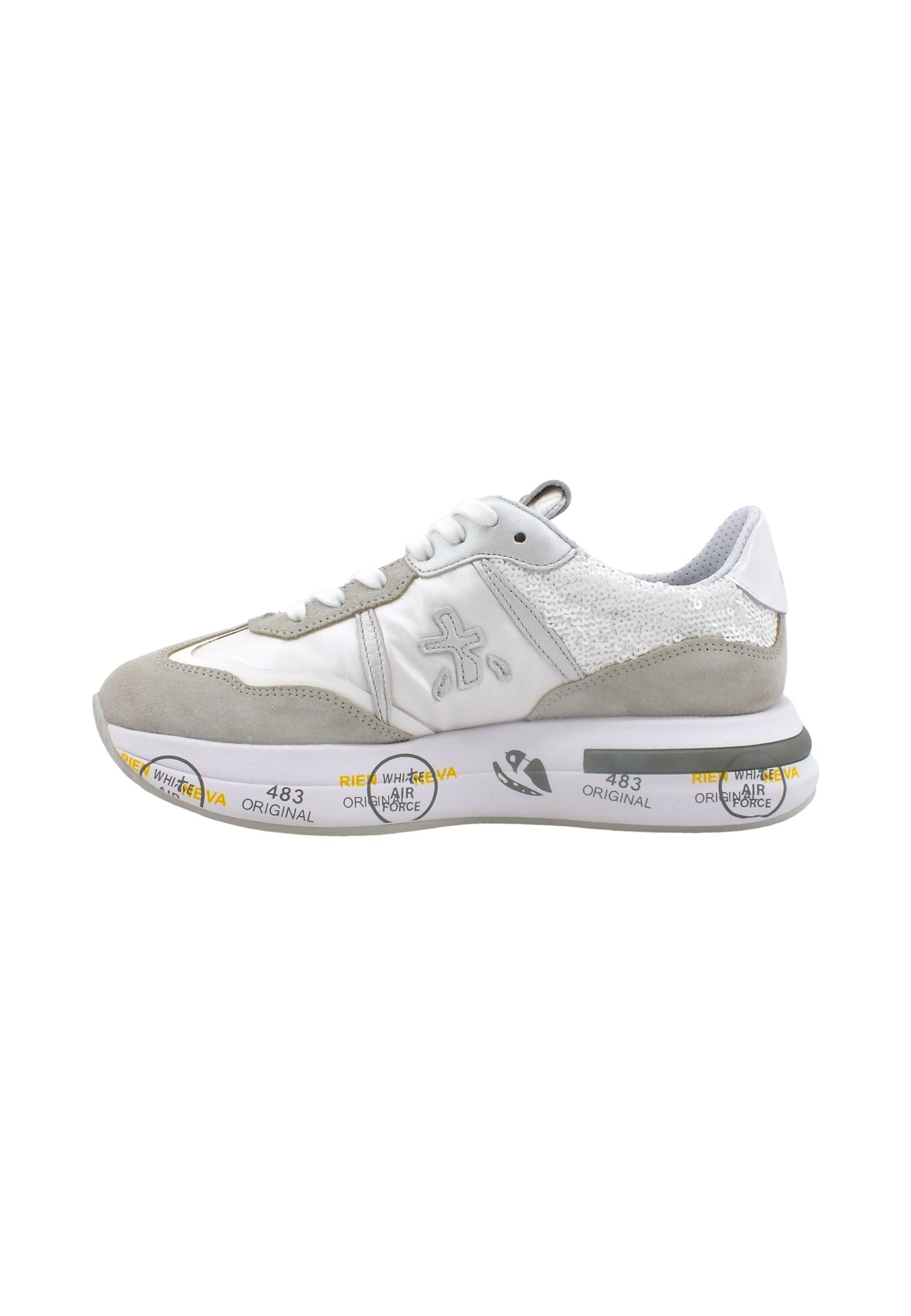 PREMIATA Sneaker Paillettes Donna Light Grey White CASSIE6346 - Sandrini Calzature e Abbigliamento