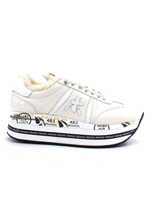 PREMIATA Sneaker Platform Interno Pelo Donna White BETH6046 - Sandrini Calzature e Abbigliamento