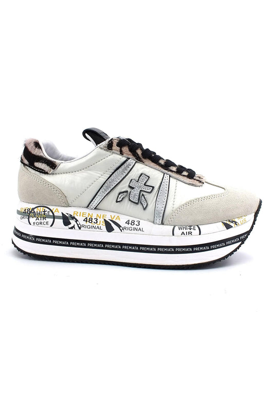 PREMIATA Sneaker Platform Lamè Donna Light Grey BETH6014 - Sandrini Calzature e Abbigliamento