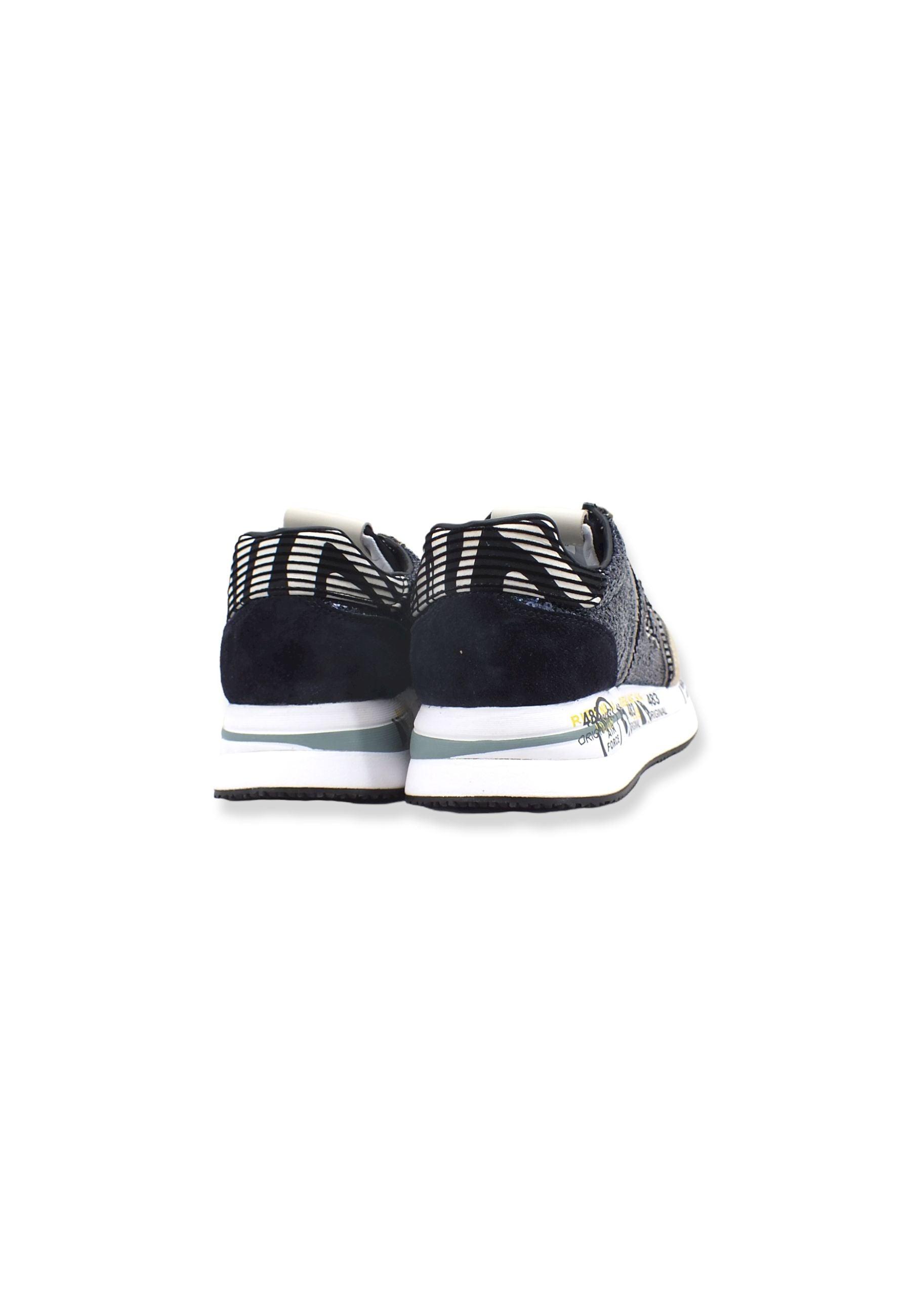 PREMIATA Sneaker Platform Running Paillettes Donna Beige Black CONNY5952 - Sandrini Calzature e Abbigliamento