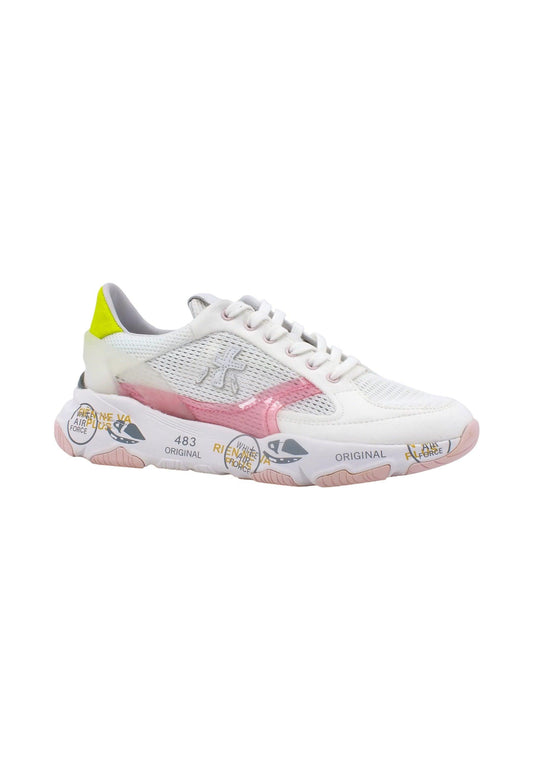 PREMIATA Sneaker Traforata Donna White Yellow BUFFLY6197 - Sandrini Calzature e Abbigliamento